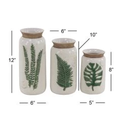 Outlet 👍 White Stoneware Coastal Style Vase Set by Ivory and Iris ⌛ -Cheap Ivory and Iris Store D362981S 6