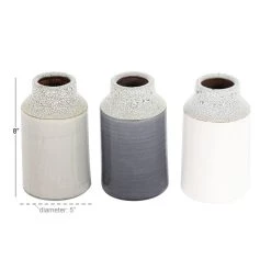 Coupon 😀 White Porcelain Coastal Style Vase Set by Ivory and Iris 🎁 -Cheap Ivory and Iris Store D362985S 5