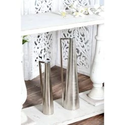 Best Sale ✨ Silver Metal Glam Vase Set by Ivory and Iris 🎁 -Cheap Ivory and Iris Store D362995S 7