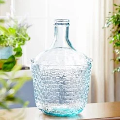 Budget ✨ 17" Blue Glass Farmhouse Vase by Ivory and Iris ✔️ -Cheap Ivory and Iris Store D362996S 11