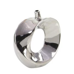 Buy ⌛ 10" Silver Ceramic Glam Vase by Ivory and Iris 🎁 -Cheap Ivory and Iris Store D364318S 3