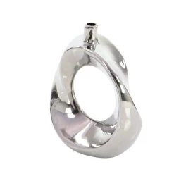 Buy ⌛ 10" Silver Ceramic Glam Vase by Ivory and Iris 🎁 -Cheap Ivory and Iris Store D364318S 5