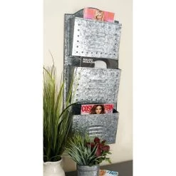 Best Pirce 🎉 35" Gray Metal Farmhouse Magazine Rack by Ivory and Iris 🛒 -Cheap Ivory and Iris Store D364330S 11