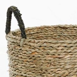 New 👏 Black Seagrass Modern Storage Basket Set by Ivory and Iris 🤩 -Cheap Ivory and Iris Store D364332S 3