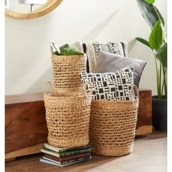 New ✔️ Brown Seagrass Natural Storage Basket Set by Ivory and Iris 🔔 -Cheap Ivory and Iris Store D364335S 10