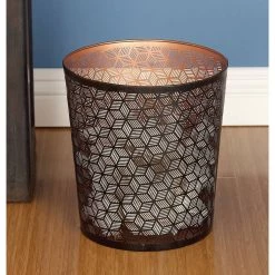 Hot Sale 👍 10" Black Metal Contemporary Small Waste Bin by Ivory and Iris 👍 -Cheap Ivory and Iris Store D364339S 4