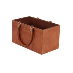 Outlet 🛒 16" Brown Leather Rustic Magazine Holder by Ivory and Iris 👍 -Cheap Ivory and Iris Store D364340S 4