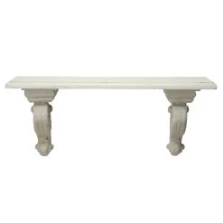 Budget 🔥 32" White Wood Farmhouse Wall Shelf by Ivory and Iris 🔔 -Cheap Ivory and Iris Store D364341S 3