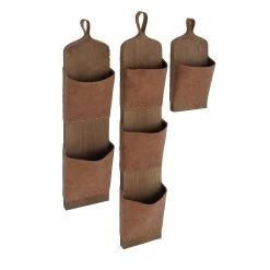 Promo 🎁 Brown Leather Rustic Magazine Rack Set by Ivory and Iris 👍