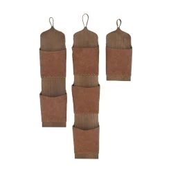 Promo 🎁 Brown Leather Rustic Magazine Rack Set by Ivory and Iris 👍 -Cheap Ivory and Iris Store D364343S 3