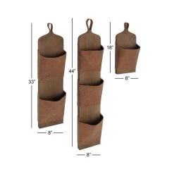 Promo 🎁 Brown Leather Rustic Magazine Rack Set by Ivory and Iris 👍 -Cheap Ivory and Iris Store D364343S 7