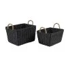 Outlet 🧨 Black Banana Leaf Eclectic Storage Basket Set by Ivory and Iris 🧨