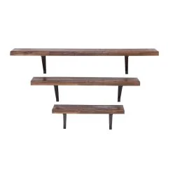 Best reviews of 👏 Brown Wood Industrial Wall Shelf Set by Ivory and Iris 🔔