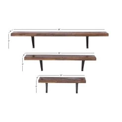 Best reviews of 👏 Brown Wood Industrial Wall Shelf Set by Ivory and Iris 🔔 -Cheap Ivory and Iris Store D364346S 7