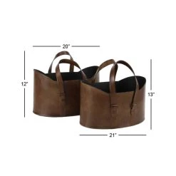 Outlet ❤️ Brown Leather Vintage Magazine Holder Set by Ivory and Iris ✨ 16 Outlet ❤️ Brown Leather Vintage Magazine Holder Set by Ivory and Iris ✨ -Cheap Ivory and Iris Store D364348S 8