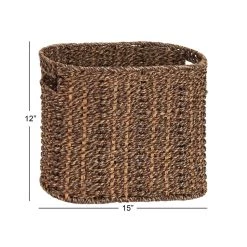 Best Pirce 🥰 15" Brown Seagrass Natural Magazine Rack by Ivory and Iris ⌛ -Cheap Ivory and Iris Store D364349S 5
