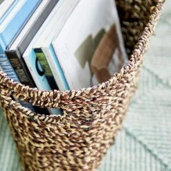 Best Pirce 🥰 15" Brown Seagrass Natural Magazine Rack by Ivory and Iris ⌛ -Cheap Ivory and Iris Store D364349S 8