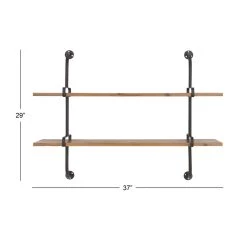 Brand new 😍 37" Brown Wood Industrial Wall Shelf by Ivory and Iris 🎉 -Cheap Ivory and Iris Store D364352S 6