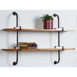 Brand new 😍 37" Brown Wood Industrial Wall Shelf by Ivory and Iris 🎉 -Cheap Ivory and Iris Store D364352S 7
