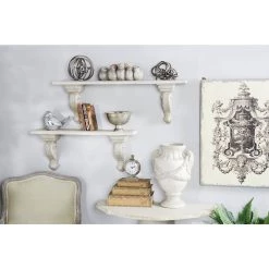 Top 10 🔥 40" White Wood Farmhouse Wall Shelf by Ivory and Iris 🧨 -Cheap Ivory and Iris Store D364365S 6