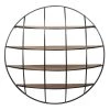 Cheapest ❤️ 36" Light Brown Iron Round Wall Shelf Unit by Ivory and Iris 😉