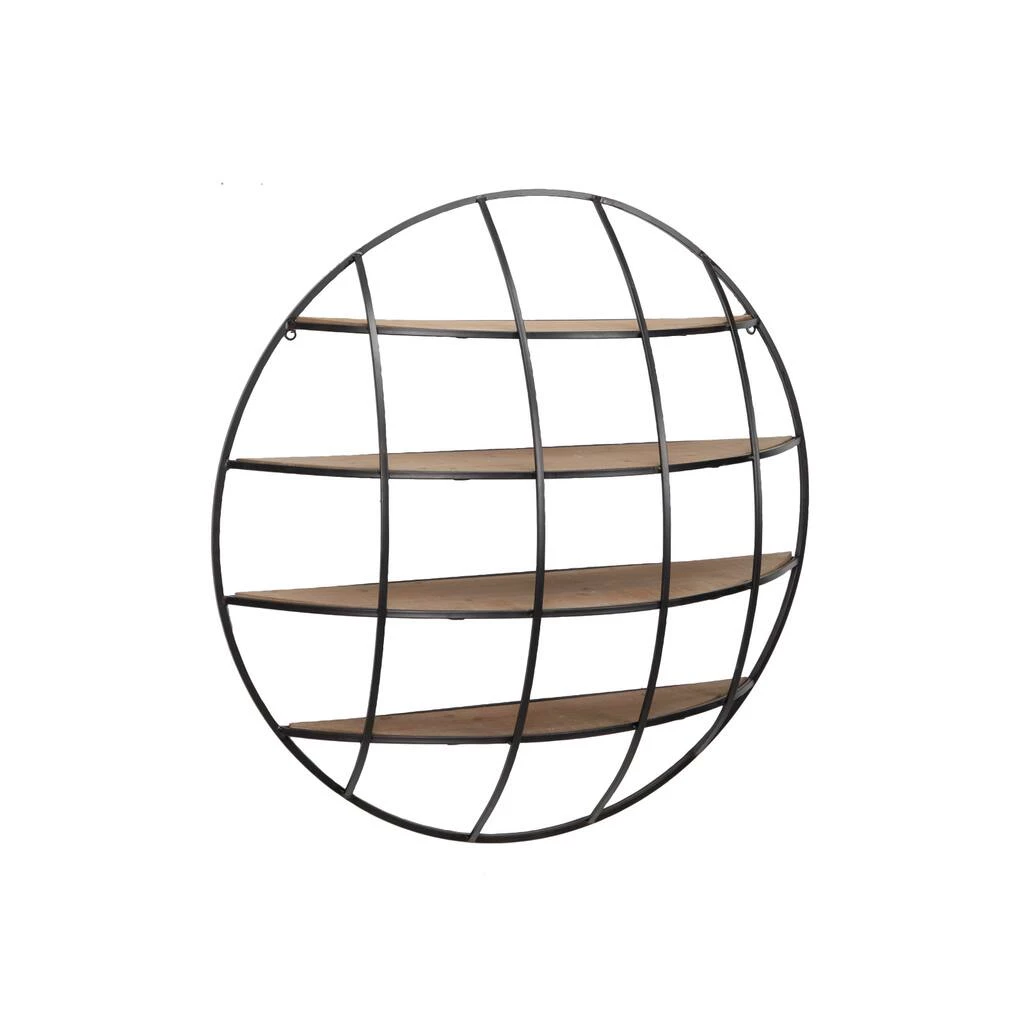 Cheapest ❤️ 36" Light Brown Iron Round Wall Shelf Unit by Ivory and Iris 😉 3 Cheapest ❤️ 36" Light Brown Iron Round Wall Shelf Unit by Ivory and Iris 😉 - Image 3