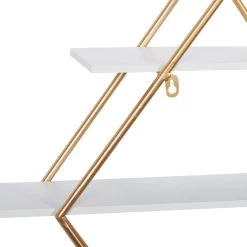 Budget 👍 20" Gold Wood Glam Wall Shelf Set by Ivory and Iris 🎁 -Cheap Ivory and Iris Store D364373S 4