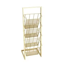 Buy 🎉 Gold Contemporary Tabletop Metal Magazine Rack by Ivory and Iris 🛒