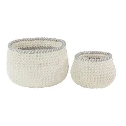 Best Pirce 🧨 Gray Polyester Country Storage Basket Set by Ivory and Iris 😍 -Cheap Ivory and Iris Store D364380S 3