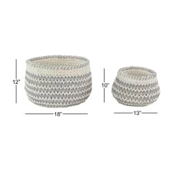 Best Pirce 🧨 Gray Polyester Country Storage Basket Set by Ivory and Iris 😍 -Cheap Ivory and Iris Store D364380S 6