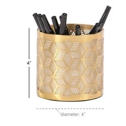 Deals 😍 4" Gold Iron Glam Pencil Holder by Ivory and Iris 🤩 -Cheap Ivory and Iris Store D364384S 5