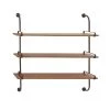 Brand new 🌟 Brown 3-Tier Industrial Wood Wall Shelf by Ivory and Iris 🔥