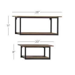 New 🔔 Brown Metal Industrial Wall Shelf Set by Ivory and Iris 🔥 -Cheap Ivory and Iris Store D364388S 5