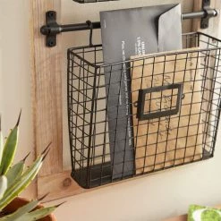 Best deal 🌟 Black Metal Farmhouse Magazine Rack Holder by Ivory and Iris ⌛ -Cheap Ivory and Iris Store D364401S 5