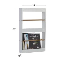 Cheapest 🧨 White MDF Glam Wall Shelves by Ivory and Iris 🔔 -Cheap Ivory and Iris Store D364408S 7