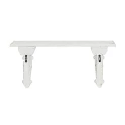 Flash Sale 🌟 White Wood Farmhouse Wall Shelf by Ivory and Iris 🔥 -Cheap Ivory and Iris Store D364418S 6