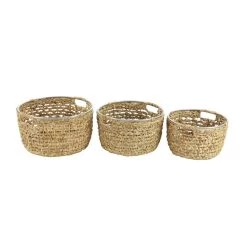 Best Pirce 🎉 Tan Sea Grass Natural Storage Basket Set by Ivory and Iris 🧨 -Cheap Ivory and Iris Store D364424S 5