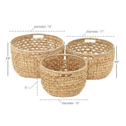 Best Pirce 🎉 Tan Sea Grass Natural Storage Basket Set by Ivory and Iris 🧨 -Cheap Ivory and Iris Store D364424S 8