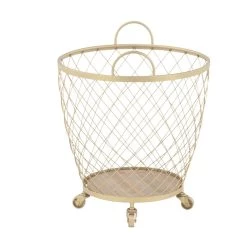 Best reviews of 🎁 Modern Gold Metallic Rolling Basket Set by Ivory and Iris 👍 -Cheap Ivory and Iris Store D364428S 3
