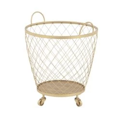 Best reviews of 🎁 Modern Gold Metallic Rolling Basket Set by Ivory and Iris 👍 -Cheap Ivory and Iris Store D364428S 4