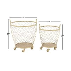 Best reviews of 🎁 Modern Gold Metallic Rolling Basket Set by Ivory and Iris 👍 -Cheap Ivory and Iris Store D364428S 7