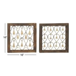 Flash Sale 🔥 16" Brown Mango Wood Farmhouse Wall Decor, 2ct. by Ivory and Iris ❤️ -Cheap Ivory and Iris Store D365290S 8
