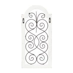 Promo 😀 20" White Wood Vintage Ornamental Wall Decor by Ivory and Iris 🛒 -Cheap Ivory and Iris Store D365291S 6