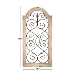 Promo 😀 20" White Wood Vintage Ornamental Wall Decor by Ivory and Iris 🛒 -Cheap Ivory and Iris Store D365291S 7