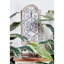 Promo 😀 20" White Wood Vintage Ornamental Wall Decor by Ivory and Iris 🛒 -Cheap Ivory and Iris Store D365291S 8