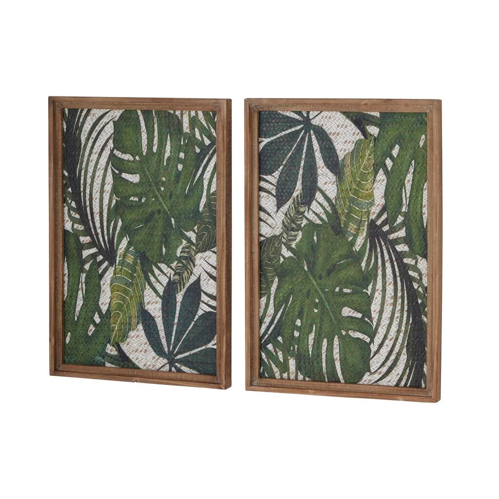 Outlet 🤩 25" Green & Brown Wood Boho Palm Wall Decor, 2ct. by Ivory and Iris ✨ 3 Outlet 🤩 25" Green & Brown Wood Boho Palm Wall Decor, 2ct. by Ivory and Iris ✨ - Image 3