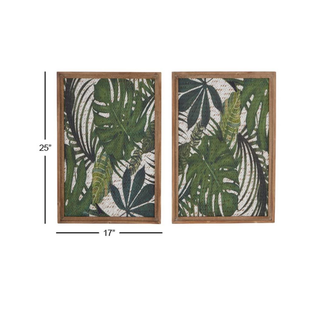 Outlet 🤩 25" Green & Brown Wood Boho Palm Wall Decor, 2ct. by Ivory and Iris ✨ 5 Outlet 🤩 25" Green & Brown Wood Boho Palm Wall Decor, 2ct. by Ivory and Iris ✨ - Image 5