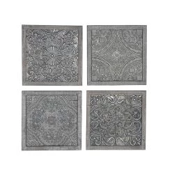 Outlet 🔥 Silver Metal Farmhouse Square Wall Décor Set by Ivory and Iris 👍