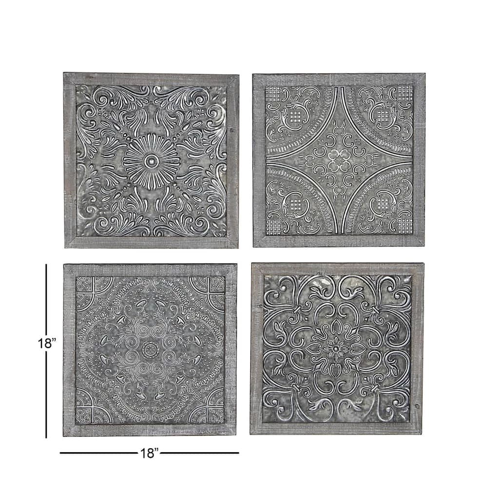 Outlet π₯ Silver Metal Farmhouse Square Wall Décor Set by Ivory and Iris π 4 Outlet π₯ Silver Metal Farmhouse Square Wall Décor Set by Ivory and Iris π - Image 4