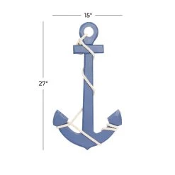 Top 10 ❤️ Blue Coastal Anchor Wood Wall Décor by Ivory and Iris ⌛ -Cheap Ivory and Iris Store D365306S 6
